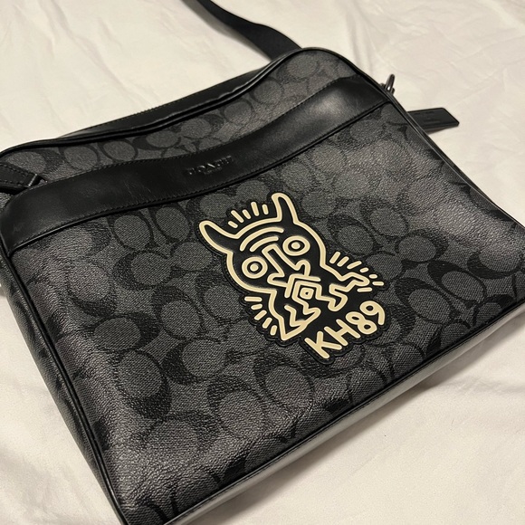 Coach F67372 Keith Haring Charles Camera Bag in Black And White - Picture 2 of 5